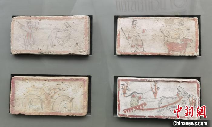 圖為嘉峪關(guān)長城博物館館藏文物魏晉墓彩繪畫像磚中豐富多彩的古代農(nóng)牧業(yè)生產(chǎn)活動。(資料圖) 丁思 攝