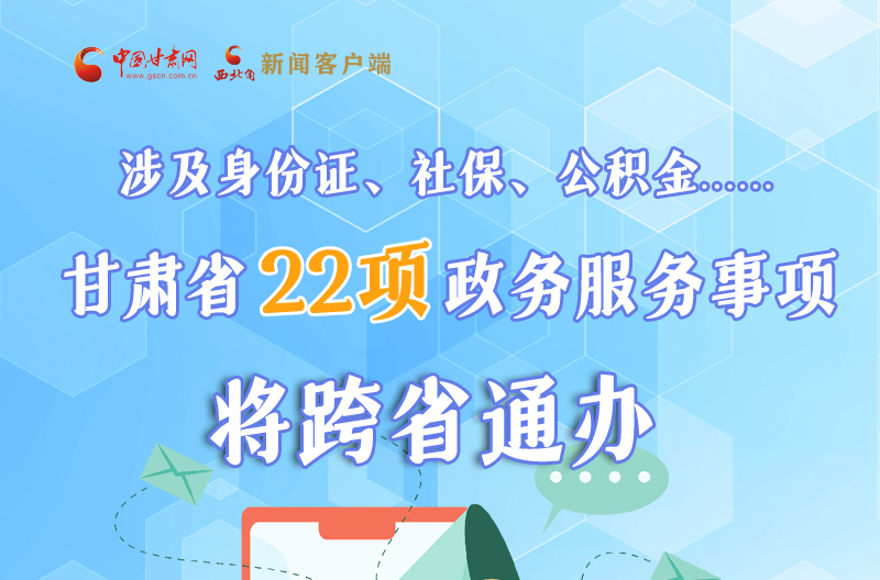圖解丨明確了！甘肅省新增22項政務服務“跨省通辦”事項