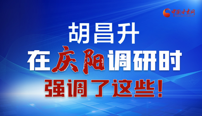 圖解|胡昌升在慶陽調(diào)研時強調(diào)了這些！