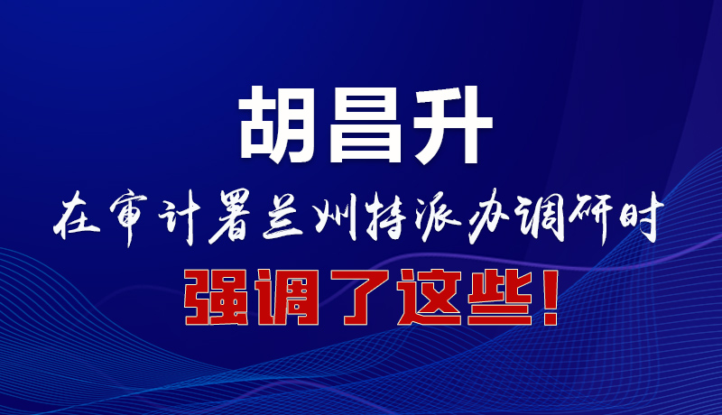 圖解|胡昌升在審計署蘭州特派辦調(diào)研時強調(diào)了這些！
