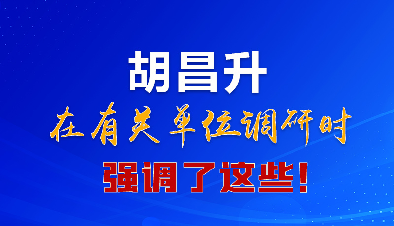 圖解|胡昌升在有關(guān)單位調(diào)研時強(qiáng)調(diào)了這些！