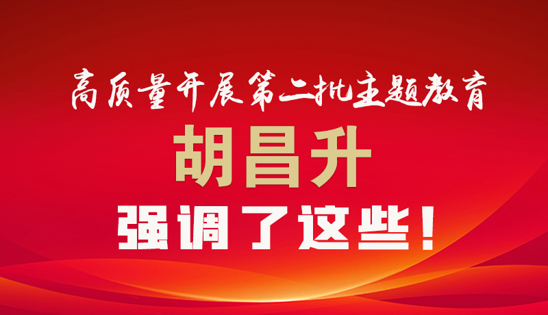 圖解|高質(zhì)量開展第二批主題教育 胡昌升強(qiáng)調(diào)了這些！