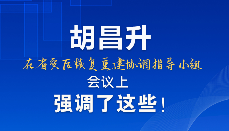 圖解|胡昌升在省災(zāi)后恢復(fù)重建協(xié)調(diào)指導(dǎo)小組會(huì)議上強(qiáng)調(diào)了這些！