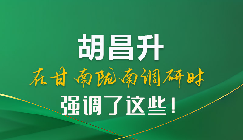 圖解|胡昌升在甘南隴南調(diào)研時強調(diào)了這些！