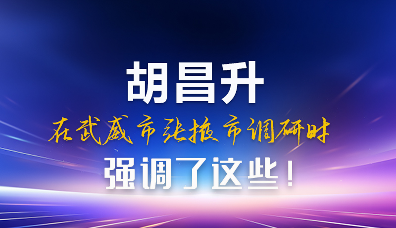 圖解|胡昌升在武威市張掖市調(diào)研時(shí)強(qiáng)調(diào)這些！