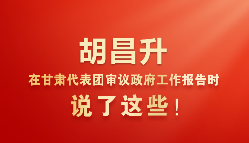 圖解|胡昌升在甘肅代表團(tuán)審議政府工作報(bào)告時(shí)說(shuō)了這些！