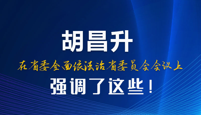 圖解|胡昌升在省委全面依法治省委員會會議上強調了這些！